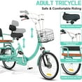 thumbnail image 4 of Adult Tricycle 20 Inch for Seniors and Adults, Cuoote Low Step-Through Cruiser Bike with Front and Rear Baskets, Trike for Shopping, 4 of 9