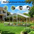 thumbnail image 6 of Sylviera Metal Walk-in Chicken Coop with Perch Ladder, 10x6.5x6.4FT Outdoor Poultry Enclosure, Reinforced Frame and Waterproof Cover for 8-15 Chickens, 6 of 9