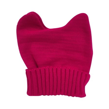 Knit Hot Pink Pussy Hat Beanie With Ears Womens March Knitted Cap Cat Movement Knit Hot Pink Pussy Hat Beanie With Ears Womens March Knitted Cap Cat Movement