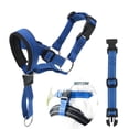 thumbnail image 1 of Cabestro para cabeza de perro con correa de seguridad - Evita tirones pesados ​​de la correa - Guía de entrenamiento para collar de cabeza incluida (talla L, nailon azul), 1 of 1