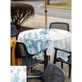 thumbnail image 4 of Outdoor Tablecloth with Umbrella Hole and Zipper, Coastal Blue Square Table Cloth 60x60 Inch Waterproof Tablecloth, Ocean Coral Starfish Jellyfish Seahorse Picnic Table Cover for Patio Camping, 4 of 7