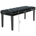 thumbnail image 2 of Jopath Upholstered Tufted Bench Ottoman , Velvet Dining Bench Bedroom Bench Footrest Stool Accent Bench for Entryway Dining Room Living Room, Black, 2 of 6
