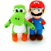 Mario and Yoshi 7" Plush Coin Dangle Set - Includes 1 Mario and 1 Yoshi