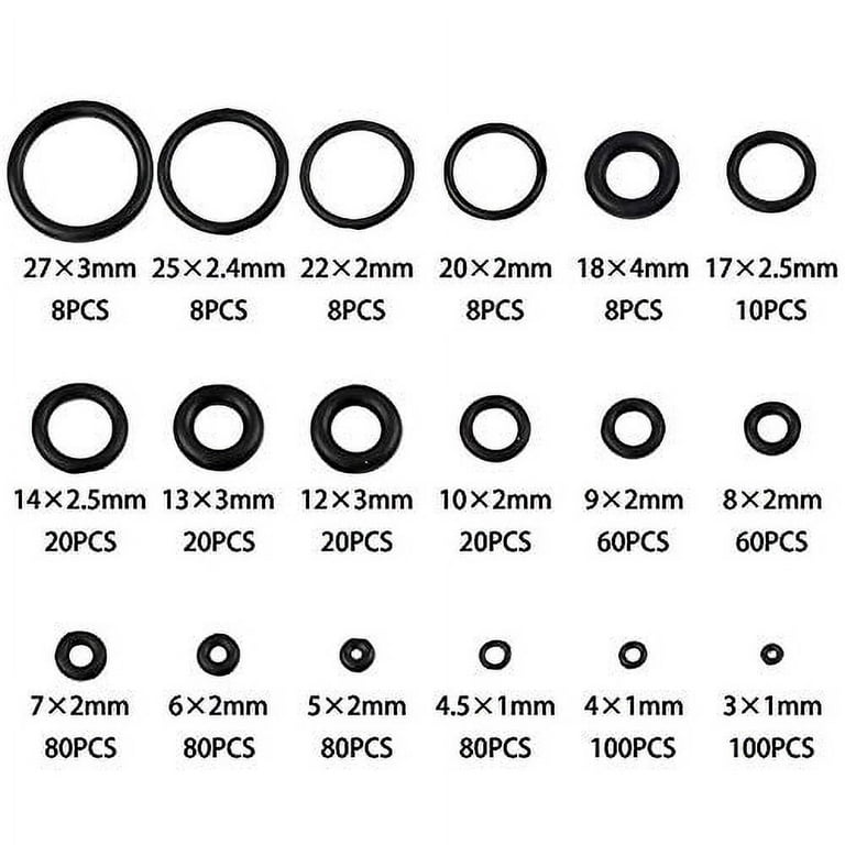770pcs Rubber O Ring Assortment Kits 18 Sizes Sealing Gasket Washers Made  of Nitrile Rubber NBR by HongWay for Car Auto Vehicle Repair, Professional