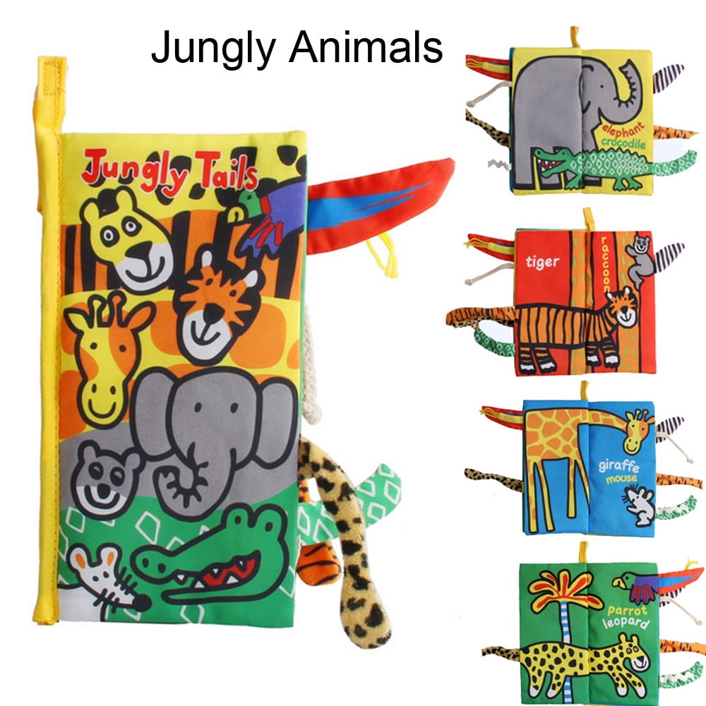Kids 3D Animal Tails Cloth Book Baby Puzzle Toy Development curiosity Books 