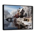 thumbnail image 2 of Designart "Mill In Winter in White Blue" Mills Floater Framed Canvas Wall Art, 2 of 7