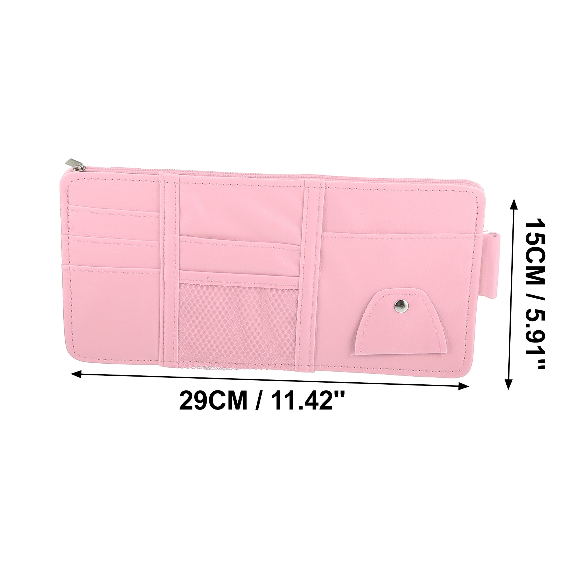 Unique Bargains Car Sun Visor Organizer Auto Interior Accessories Sunglass Holder Pink