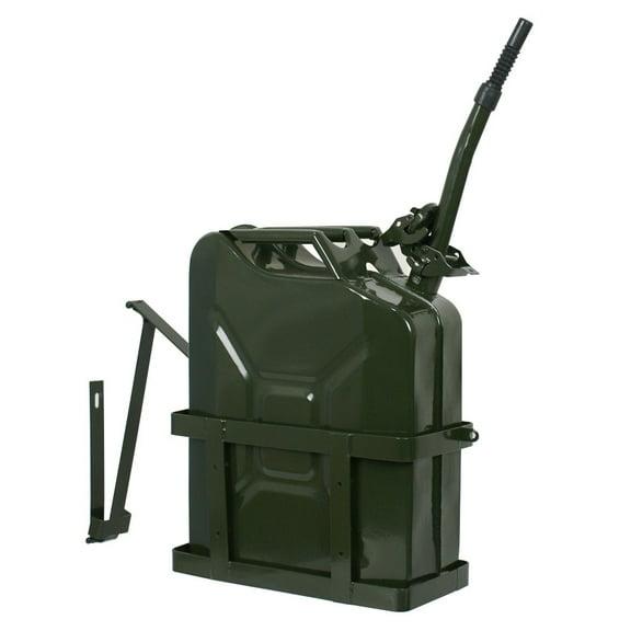 ZenStyle 5 Gal 20L Army Jerry Can Gas Fuel Tank Portable with Holder and Spout
