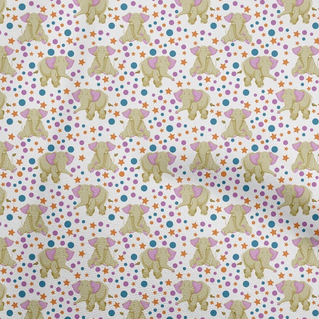 oneOone Georgette Viscose White Fabric Circus Sewing Craft Projects Fabric Prints By Yard 42 Inch Wide-aC