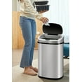Touch Free Stainless Steel Trash Can 13 Gallon for Kitchen, Automatic