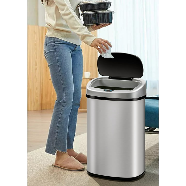 13 Gallon Trash Can Automatic Touch Free Kitchen Trash Can Garbage Can with  Lid