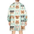 thumbnail image 2 of Lovely Dog Breeds Wearable Oversized Blanket,Wearable Blanket Hoodie for Adults,Cozy Hooded Blankets with Super Pockets,Super Warm Fuzzy Pullover for Women & Men, 2 of 6