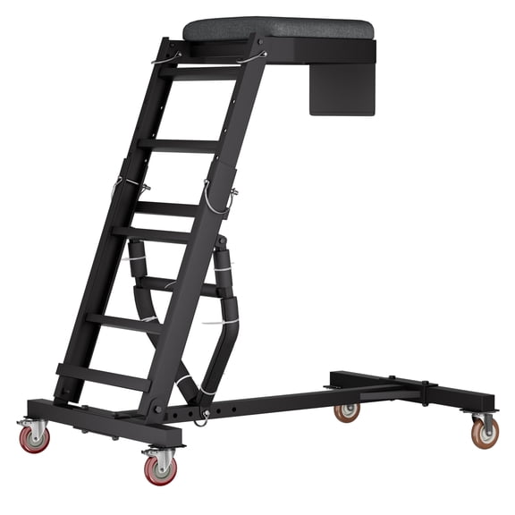 HOHYN Professional Adjustable Topside Creeper for Truck Engine Repair, 44-66in Height Range, 400lb Capacity Foldable Top Creeper with Tool Pouch, Black