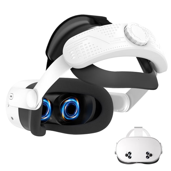 Comfort Head Strap for Quest 3S - Adjustable and Lightweight Elite Strap Replacement with PU Sponge Pad for Enhanced Support VR Accessories-White