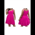 thumbnail image 2 of Vestido Holgado para Mujer, de Gran Tamaño, con Hombros Descubiertos, Elegante, Liso, Rosa Brillante, Talla XL, 2 of 7