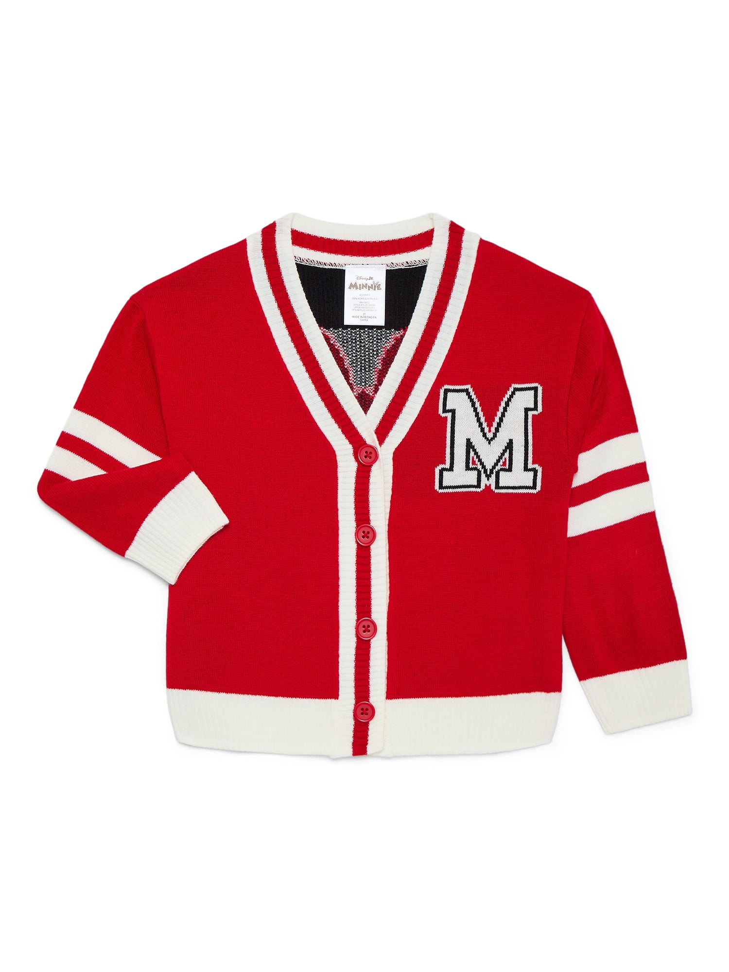 Minnie Mouse Toddler Girls Button Down Cardigan with Long Sleeves, Sizes 12M-5T