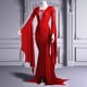 thumbnail image 1 of Womens Halloween Costumes 2024 Cosplay Gothic Dresses Ladies Sexy Retro Halloween Gothic Strap Bag Hip Gothic Trumpet Sleeve Lace V Neck Mermaid Skirt Sexy Dress, 1 of 5