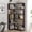 Ox Blood Red + MDF, variant on Dark Oak 35.43" Extended 6-Tier L-Shaped Corner Bookshelf, Left Widened Freestanding Wooden Bookcase, Anti-Tip Display Storage Shelf for Living Room Bedroom Office