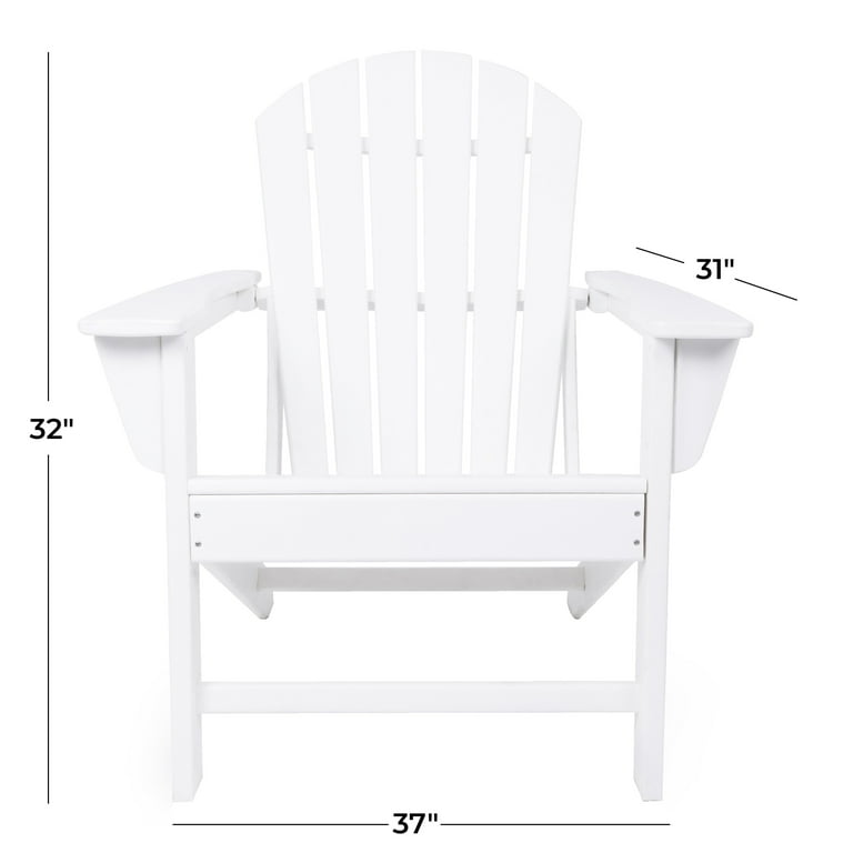 DecMode Indoor Outdoor Resin Adirondack Chair White Walmart