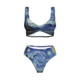 thumbnail image 4 of Rocae The Starry Night for Bikini Set for Women Two Piece Sexy High Swimsuits Split Crossover Bikini Small, 4 of 9