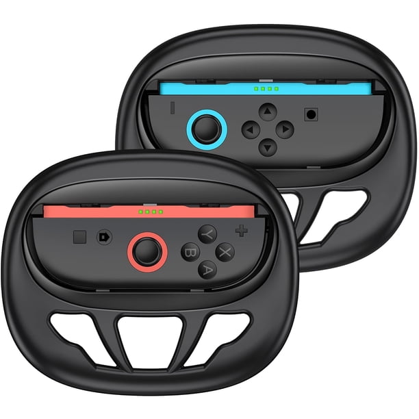 Volantes compatibles con Nintendo Switch2 Joy-Cons, paquete de 2 volantes de carreras para Mario Kart 8 Deluxe, botones SL/SR más grandes, accesorios de juego para uso familiar