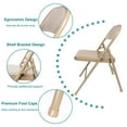 thumbnail image 6 of VECELO Set of 4 Metal Folding Chairs with Triple Braced & Double Hinged Back,Beige, 6 of 9