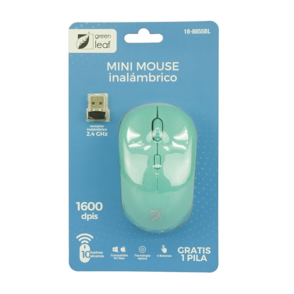 Mouse Inalambrico Green Leaf 18-8855 de Precision - Azul