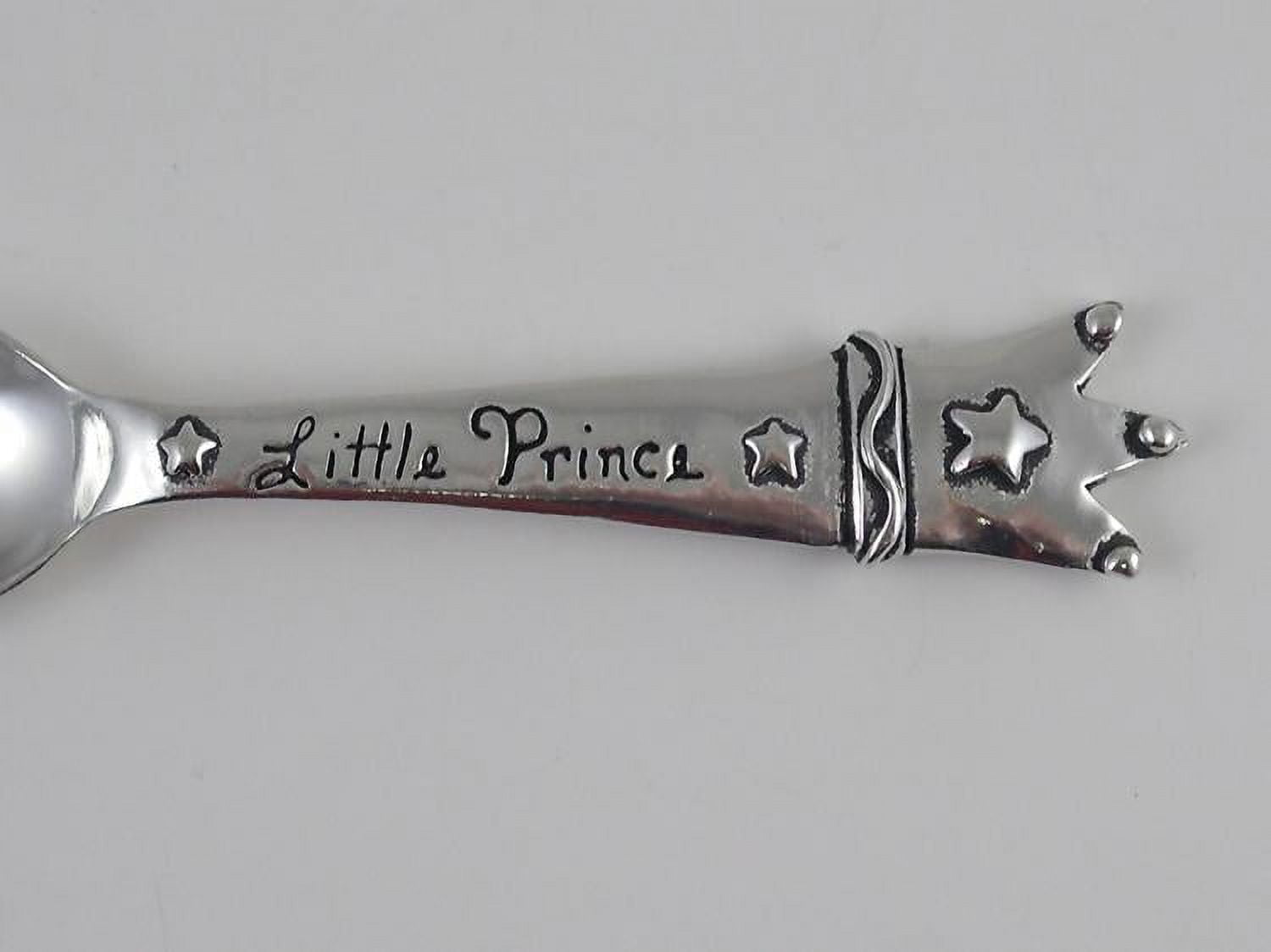 Pewter Little Boy Prince Crown Baby Spoon Lead Free