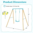 thumbnail image 3 of Gymax Toddler Swing Heavy Duty Metal Swing Set w/ A Frame Adjustable Ropes Blue & Orange, 3 of 9