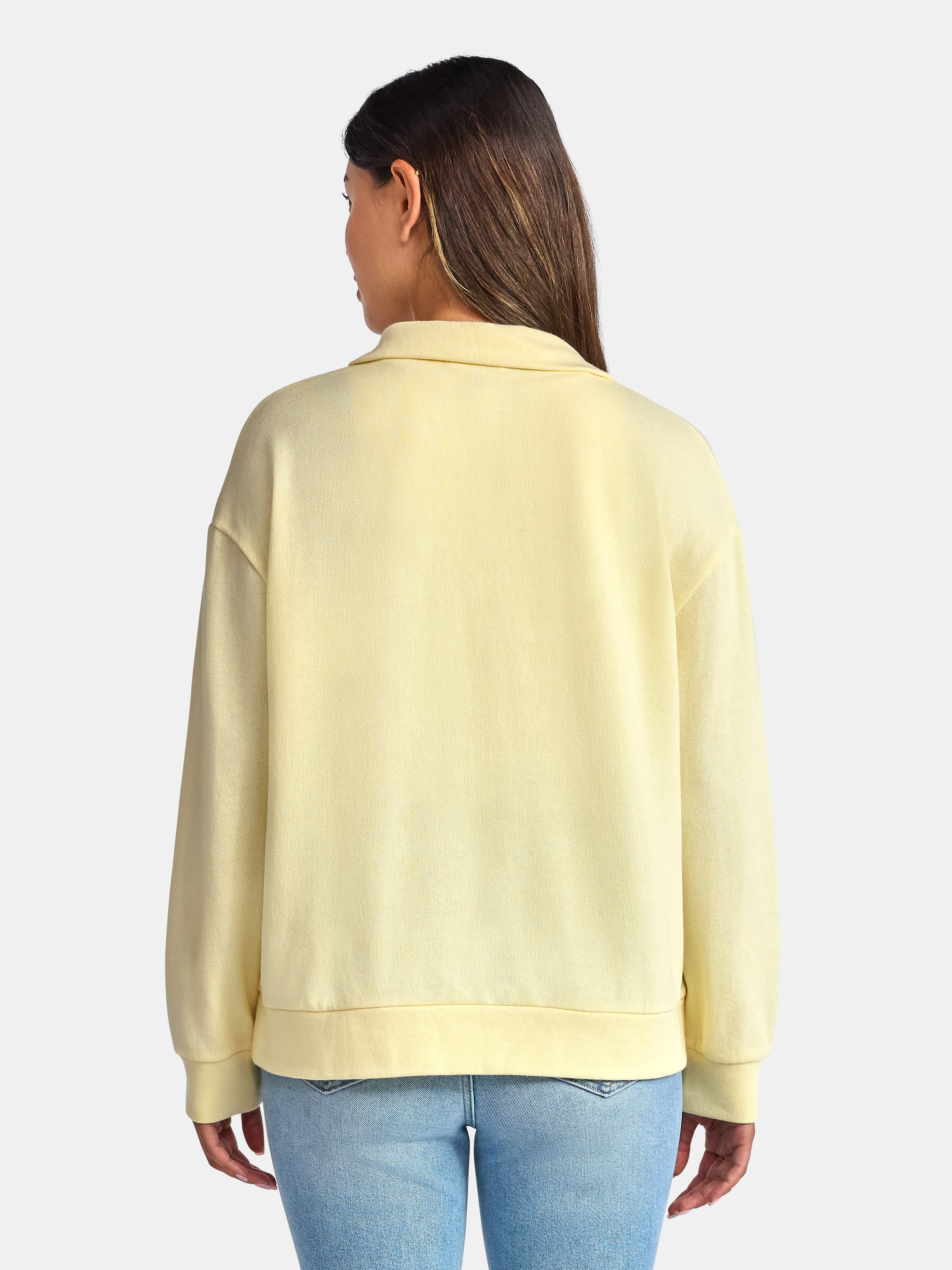 Time and Tru Women's Half Zip Fleece Sweatshirt, Sizes XS-XXXL