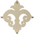 thumbnail image 6 of DecMode White Wooden Carved Fleur De Lis Wall Decor, 6 of 12
