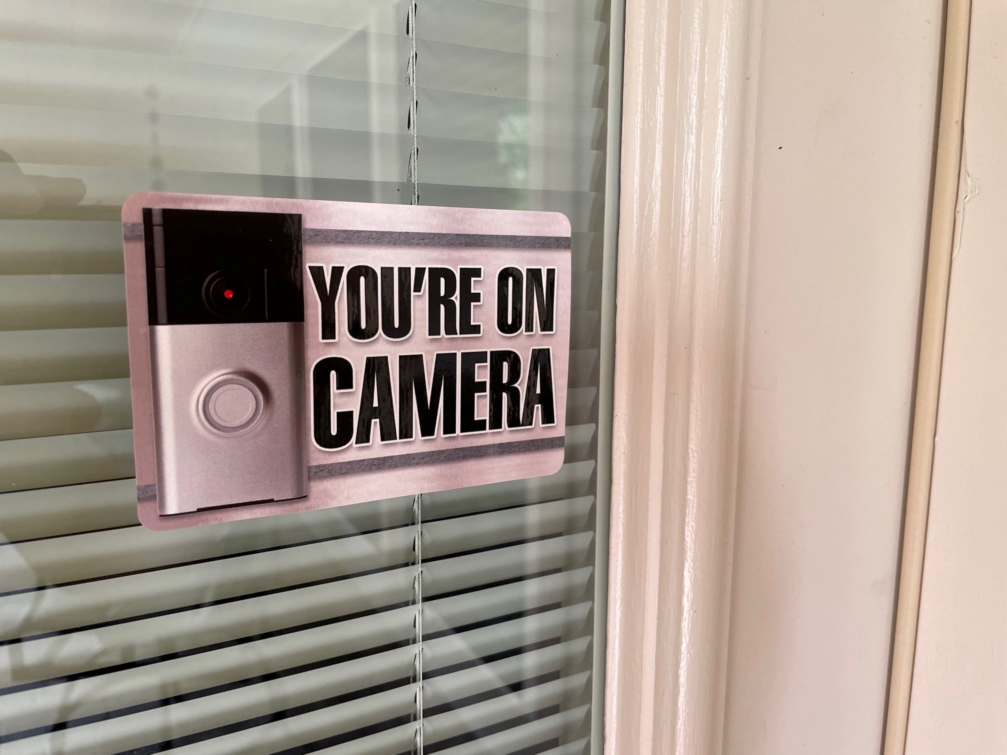 (2 pack) Sunburst Systems 5" x 5" Silver Vinyl You're On Camera Decal Sticker