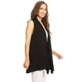 thumbnail image 3 of Women's Sleeveless Open Front Cardigan Lightweight Solid Drape Vest, 3 of 4