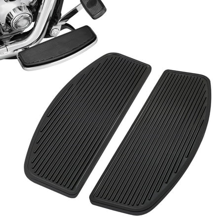 PBYMT Front Footboard Rubber Insert Rider Footboard Floorboard Foot Peg Footrest Pad Compatible for Harley Touring Softail Road King Electra Glide 1986-Later