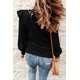 thumbnail image 1 of ABPHQTO Jersey De Mujer De Punto De Ochos Con Detalle De Volantes En Los Hombros Negro, 1 of 5
