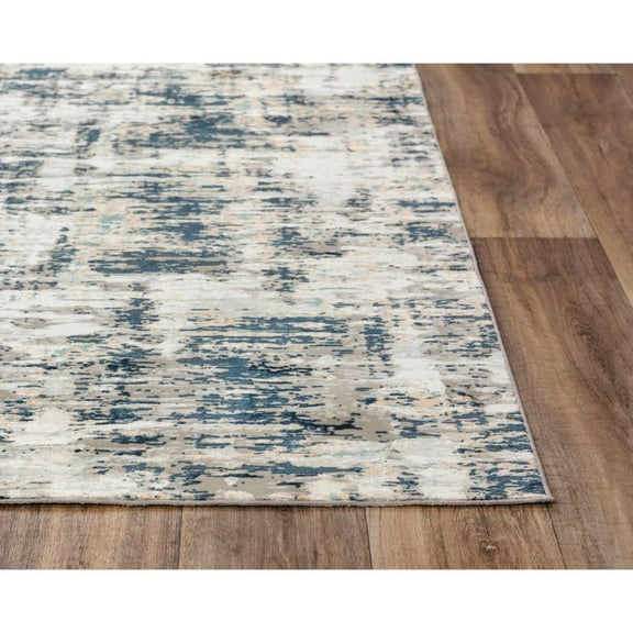 Alora Decor Glamour 5'3"x7'6" Ivory / Teal/Ivory / Teal Power-Loomed Area Rug