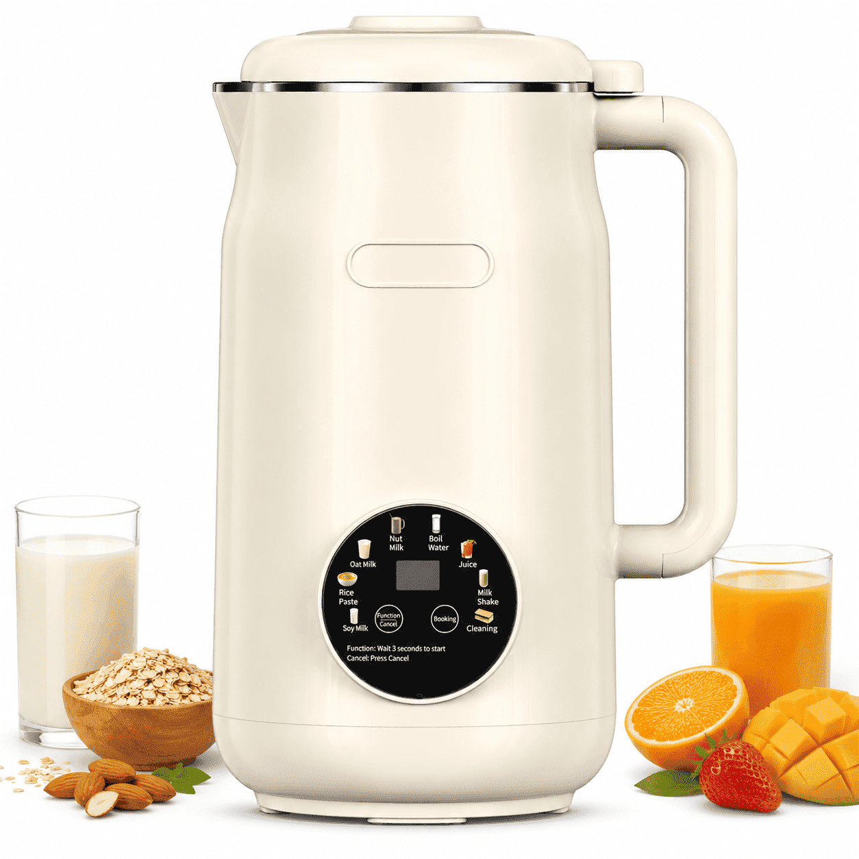 SAUDIO 8-in-1 Automatic Nut Milk Maker Machine, 40 oz Almond, Soy and Oat Milk Machine with Self-Cleaning, 12-Hour Delay Start and Keep Warm