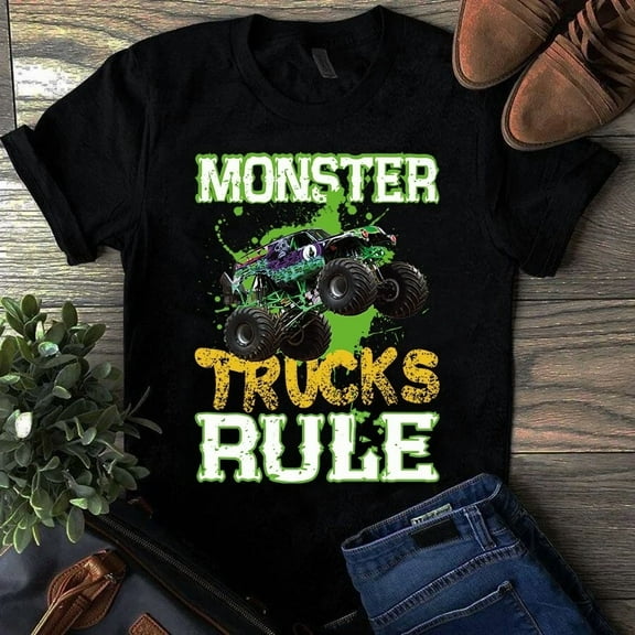 Monster Trucks Rule Trucker Truck Driver Gift Tshirt