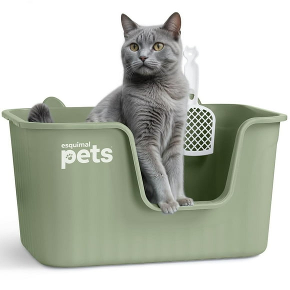 Arenero ESQUIMAL Verde con Paredes Altas y Pala para Gato