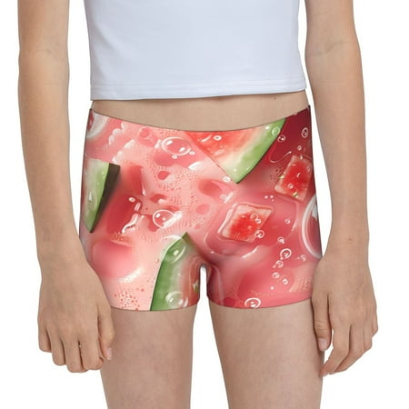 Pofeuu Refreshing Watermelon Slices Print Soft Cotton Girls Boyshort panties Toddler Underwear-X-Small