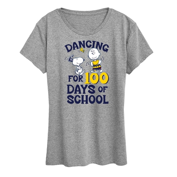 Peanuts - Dancing For 100 Days Of School - Women's Short Sleeve Graphic T-Shirt