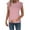 Pink, variant on Raeneomay Cotton and Linen Tops for Women Women's Spring Summer Linen Casual Short Sleeves Round-Neck Solid Color Blouse Loose Tops