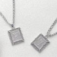 thumbnail image 3 of HIJONES Women's Men's Stainless Steel Hip Hop Alphabet Engraved Pendant Necklace Square A-Z 26 Letter Charms with NK Link Chains Silver I, 3 of 5