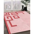 thumbnail image 3 of Ahgly Company Machine Washable Indoor Square Transitional Light Rose Pink Area Rugs, 5' Square, 3 of 7