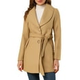 thumbnail image 1 of INSPIRE CHIC Manteau Trench Long pour Femme, Mignon, à Col Rabattu, à Simple Boutonnage, avec Ceinture, 1 of 6