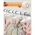 thumbnail image 5 of Fall Shower Curtain Watercolor Pink Pumpkin Bathroom Curtains with Hooks, Waterproof Fabric Leaves Plant Thanksgiving Bath Shower Curtains Set for Bathroom Bathtubs Decor 72x84 Inch, 5 of 7