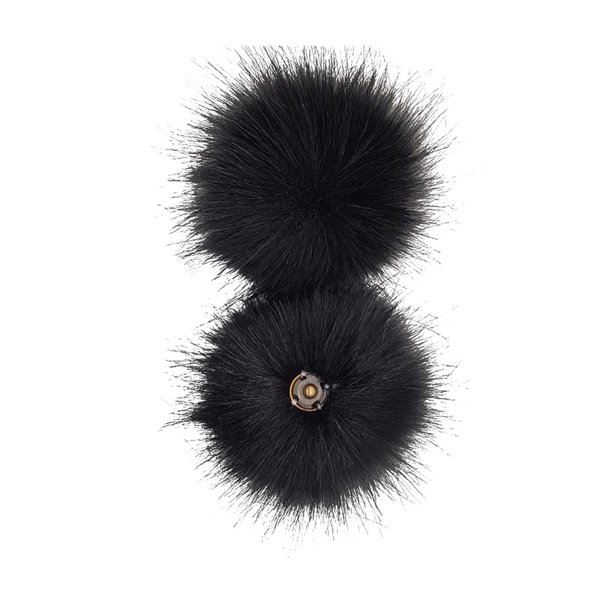 Moyic Faux Balls Pompones Sombreros de invierno Bufanda Gorros Tejidos Bola de pelo Fiesta hecha a mano Ropa de felpa Bolsa Suministros blanco Artesanía negro Moyic HA059883-01