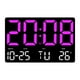thumbnail image 1 of Reloj despertador de pared con pantalla grande y medidor de temperatura, reloj digital de mesa LED Púrpura, 1 of 9