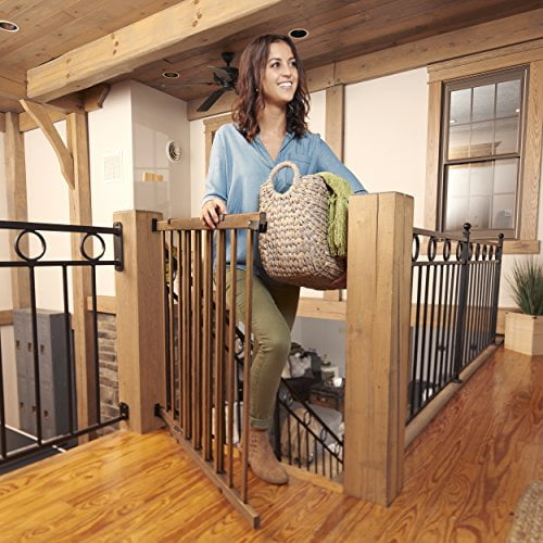 Evenflo WalkThru Top Of Stairs Wood Baby Gate, Hardware Mount, One