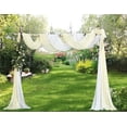 thumbnail image 4 of WARM HOME DESIGNS Chiffon Double Window Scarves in Ivory and White Colors for Yellow Home Décor. CHS 216 WHITE & IVORY, 4 of 5
